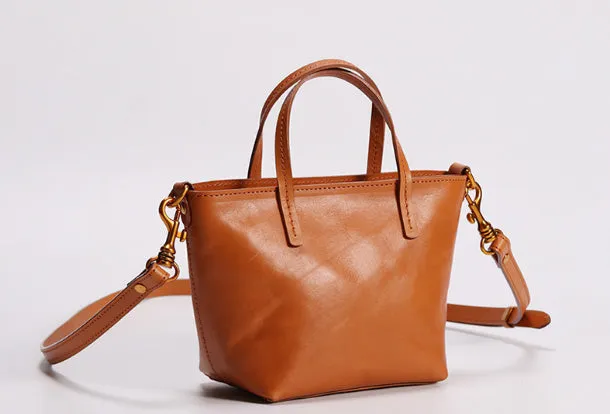 Brown Womens Leather Tote Purses Handbag Shoulder Bag for Women Leather Small Shopper Bag