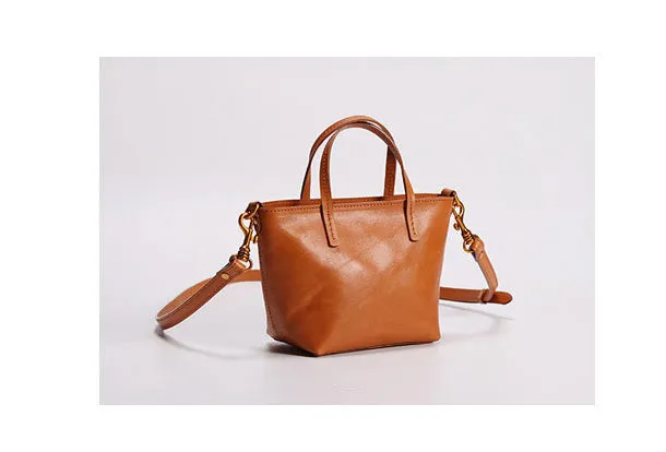Brown Womens Leather Tote Purses Handbag Shoulder Bag for Women Leather Small Shopper Bag