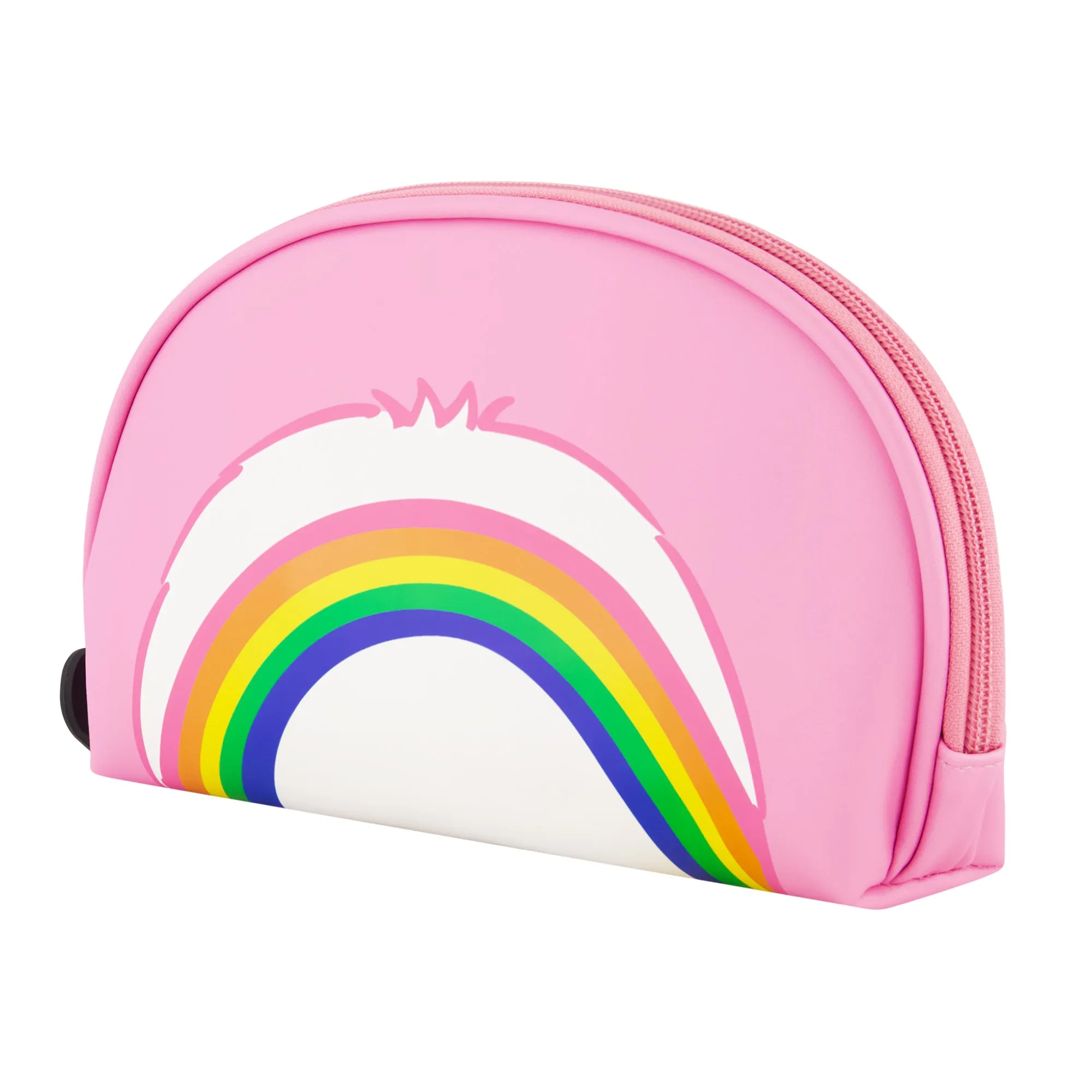 Care Bears Cheer Bear 2-Piece Travel Cosmetic Case Set C Rainbow and Cheer Bear Design with Heart Zipper Pulls