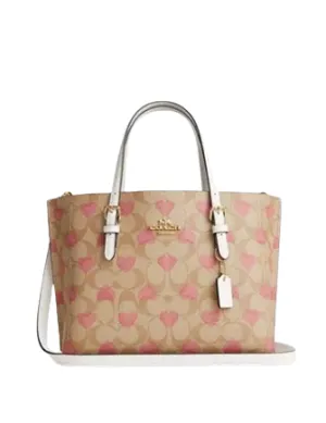 Coach Mollie Tote 25 In Signature Canvas With Heart Print