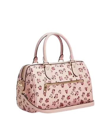 Coach Rowan Satchel Bag With Rose Print