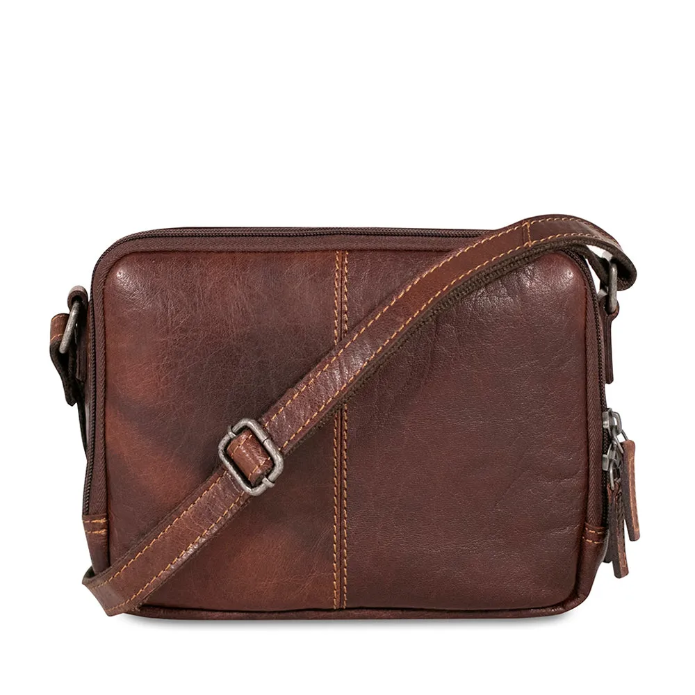 Double Zippered Crossbody Bag #7195