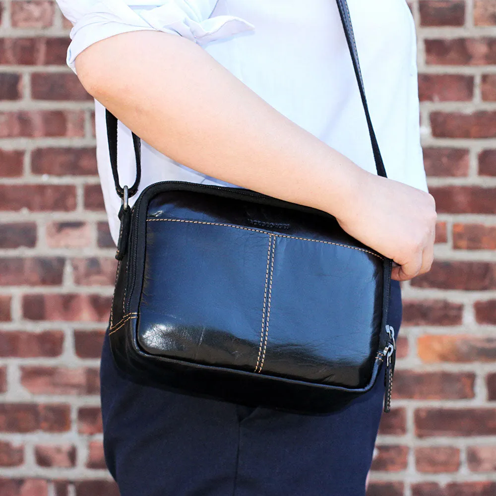 Double Zippered Crossbody Bag #7195
