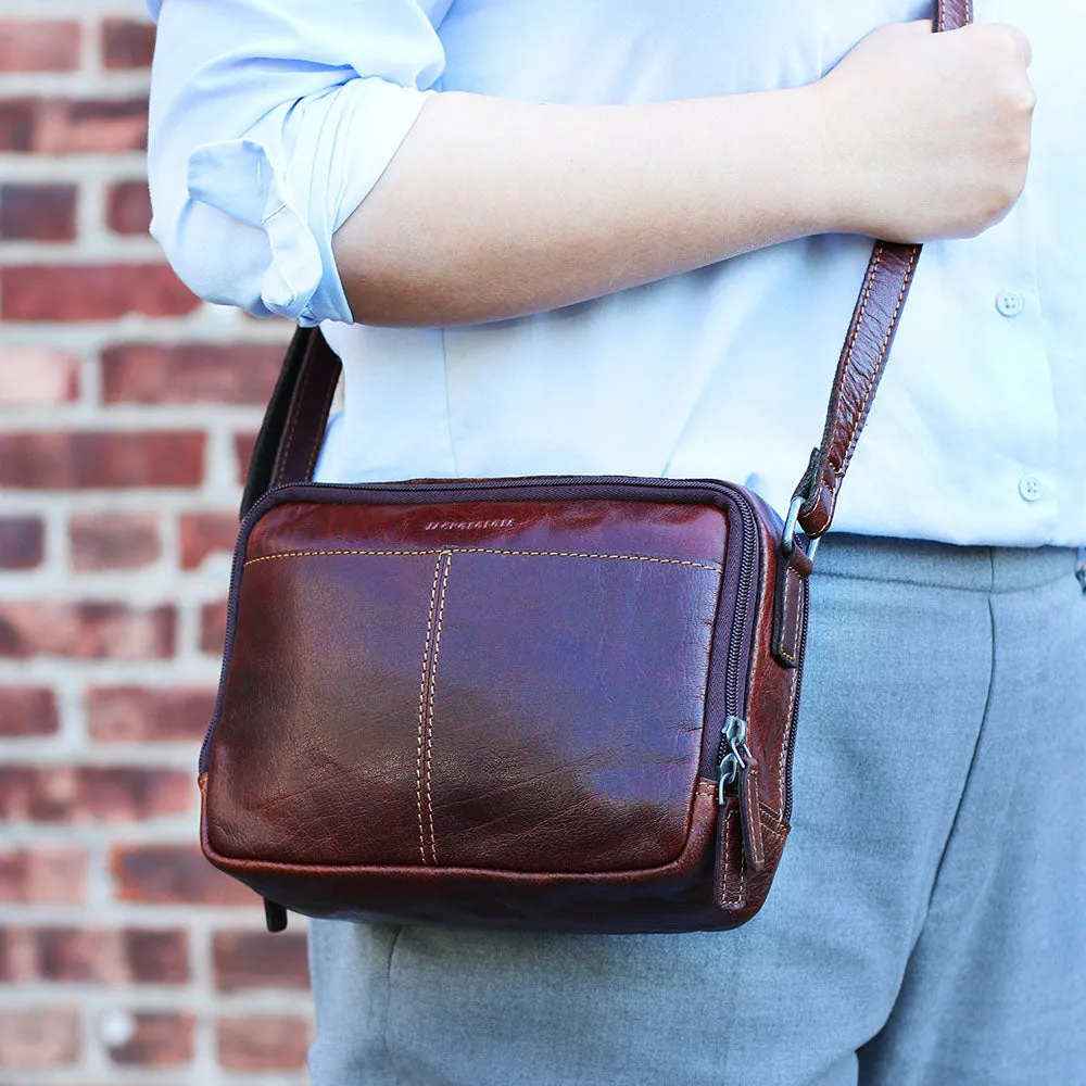 Double Zippered Crossbody Bag #7195