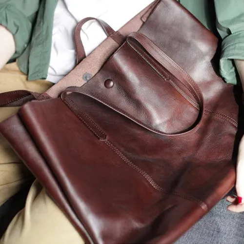Fashion Coffee Leather Womens Large Tote Shopper Bag Soft Leather Tote Shoulder Bag