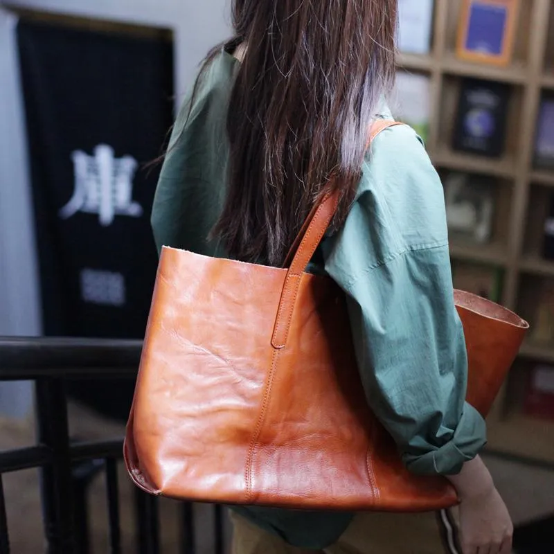 Fashion Coffee Leather Womens Large Tote Shopper Bag Soft Leather Tote Shoulder Bag