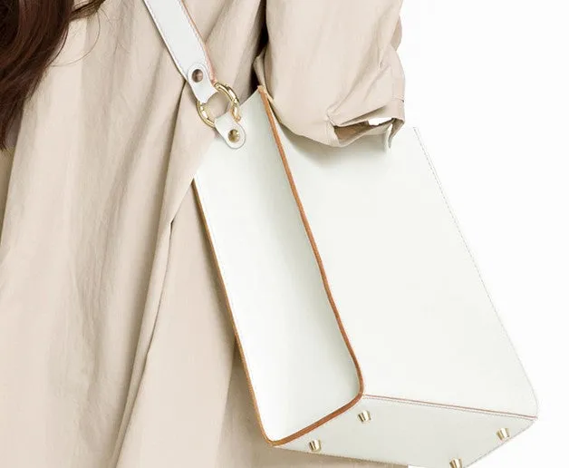 Fashion White Leather Women Tote Bag Tote White Shoulder Bag For Women