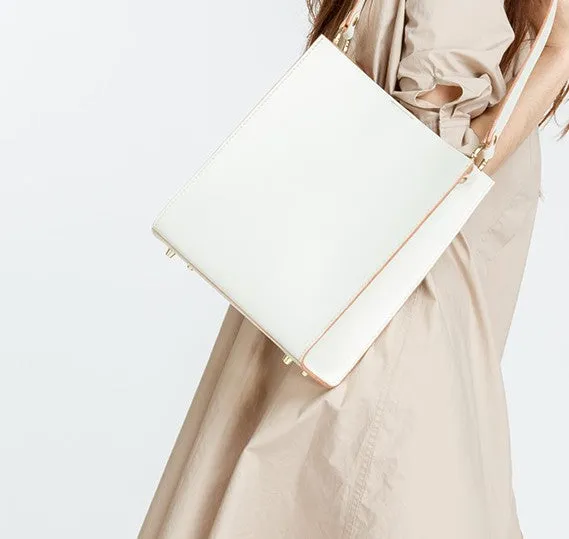 Fashion White Leather Women Tote Bag Tote White Shoulder Bag For Women