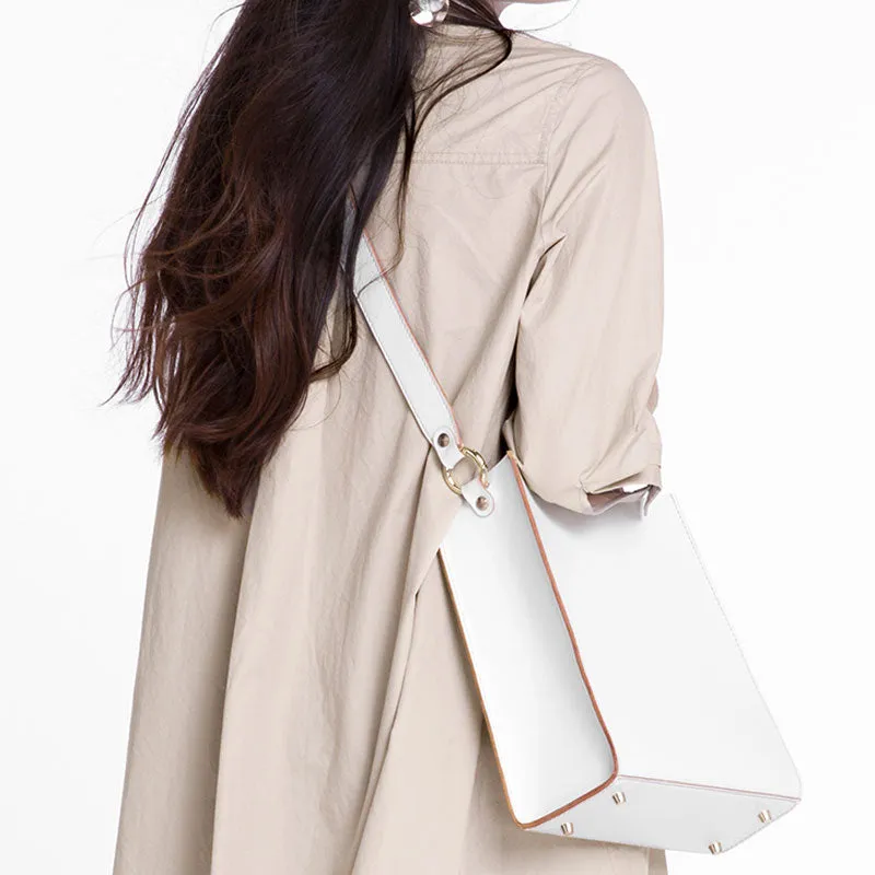 Fashion White Leather Women Tote Bag Tote White Shoulder Bag For Women