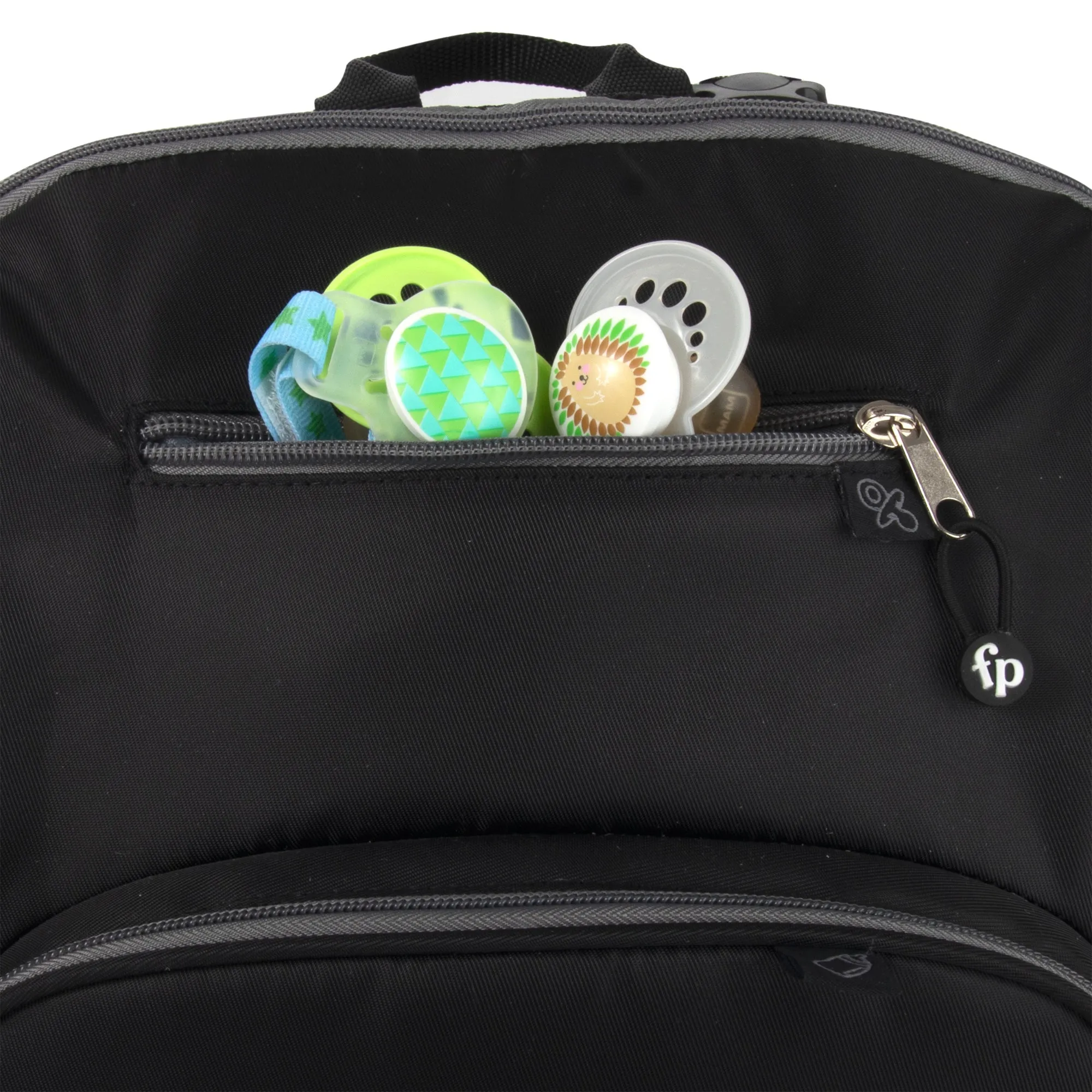 Fisher-Price Fastfinder Multi-Pocket Diaper Bag Backpack - Gray Interior   Changing Pad