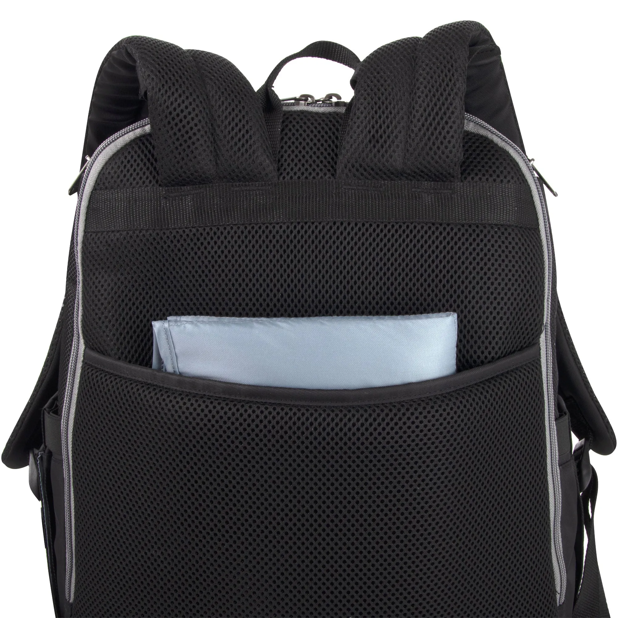 Fisher-Price Fastfinder Multi-Pocket Diaper Bag Backpack - Gray Interior   Changing Pad