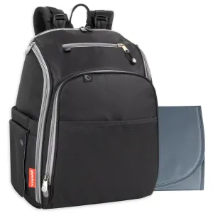Fisher-Price Fastfinder Multi-Pocket Diaper Bag Backpack - Gray Interior   Changing Pad