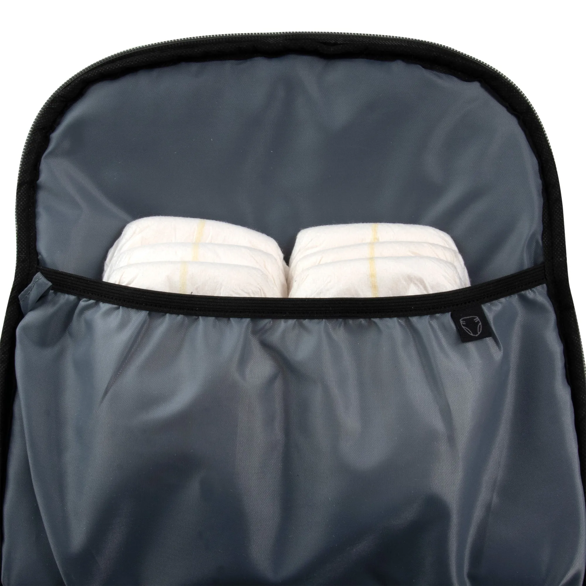 Fisher-Price Fastfinder Multi-Pocket Diaper Bag Backpack - Gray Interior   Changing Pad