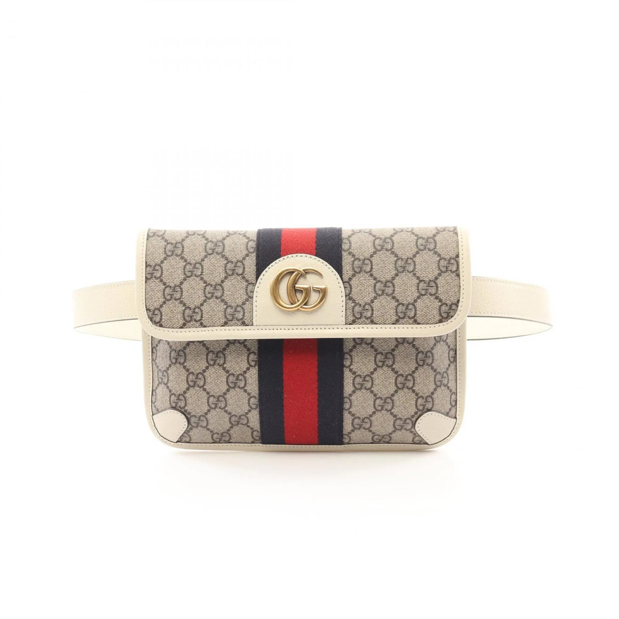 Gucci ivory Coated Canvas Leather Fanny Pack (Pre-Owned)