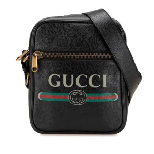 Gucci Leather Messenger Bag Shoulder Bag (Pre-Owned)