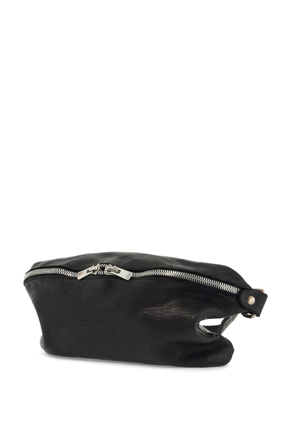 Guidi Medium Black Horse Leather Fanny Pack With Adjustable Strap