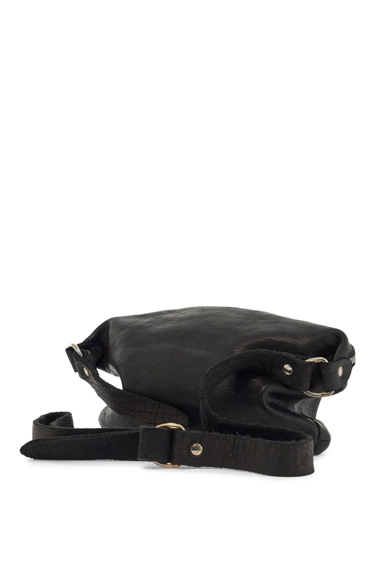 Guidi Medium Black Horse Leather Fanny Pack With Adjustable Strap
