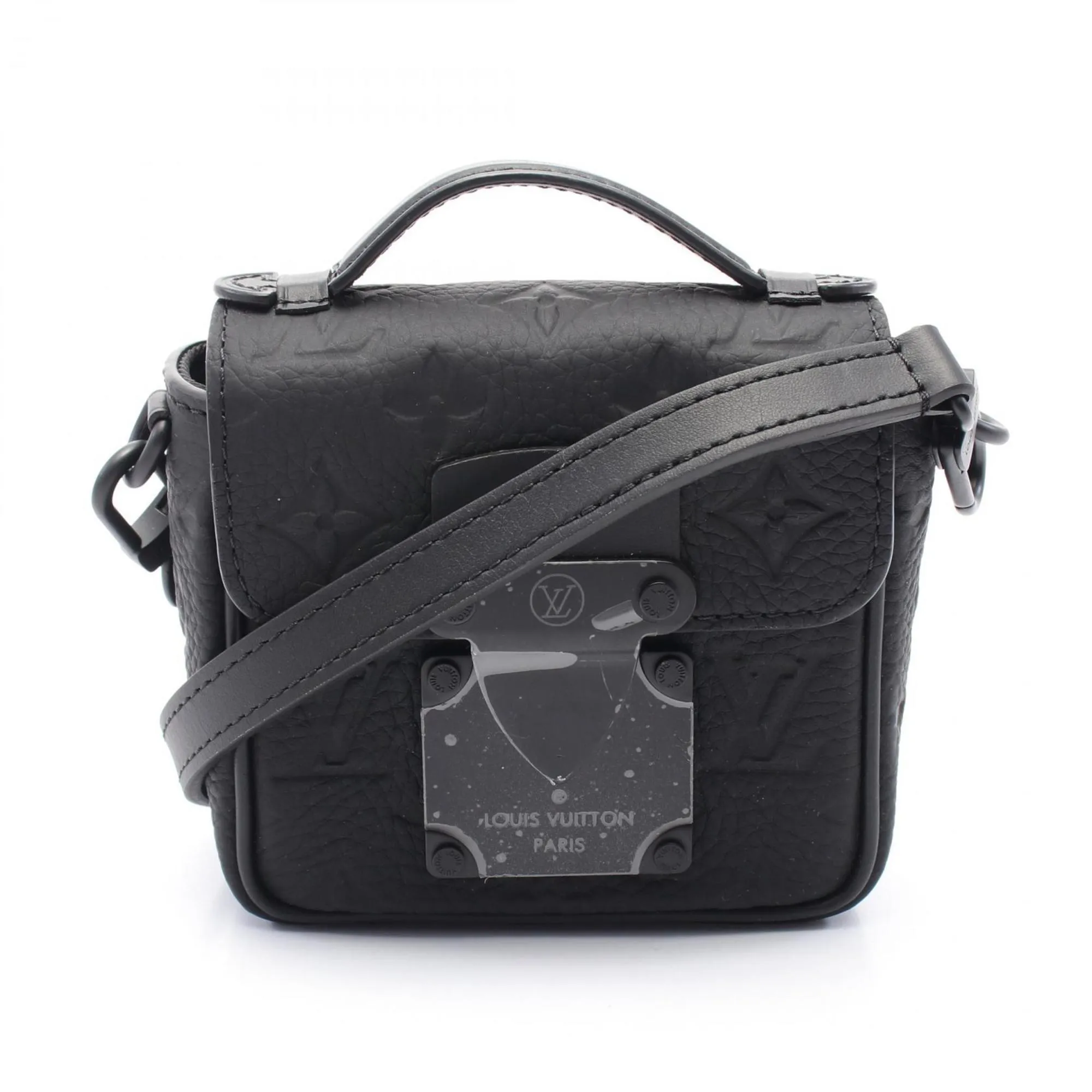 Louis Vuitton Noir Monogram Leather Handbag (Pre-Owned)