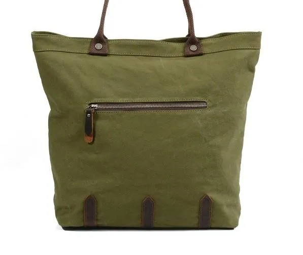 Mens Waxed Canvas Large Tote Bag Canvas Handbag Canvas Shoulder Bag for Men