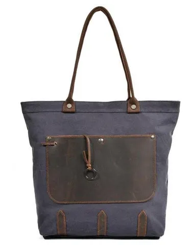 Mens Waxed Canvas Large Tote Bag Canvas Handbag Canvas Shoulder Bag for Men
