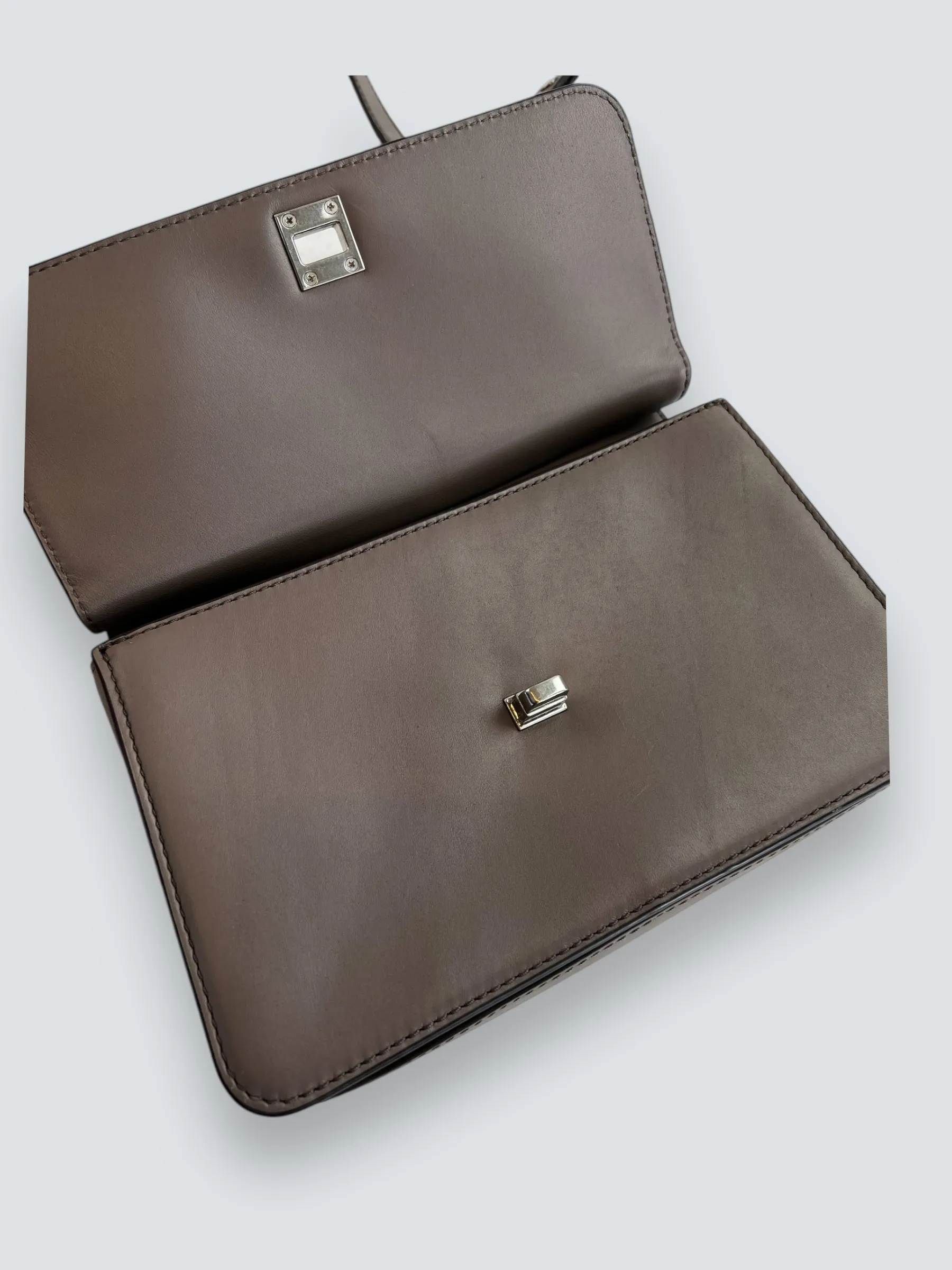 Michael Kors Grey Leather Shoulder Bag