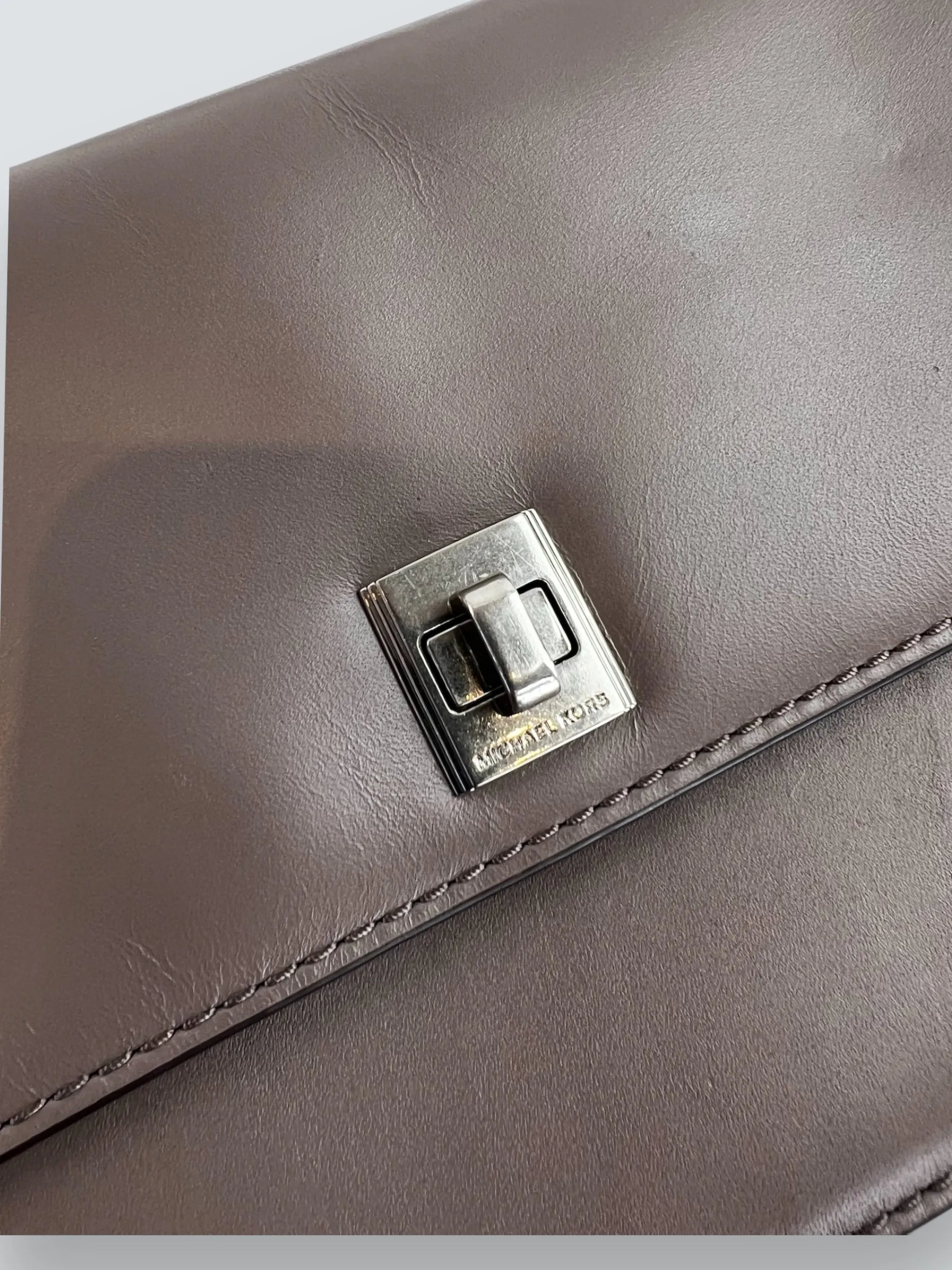 Michael Kors Grey Leather Shoulder Bag