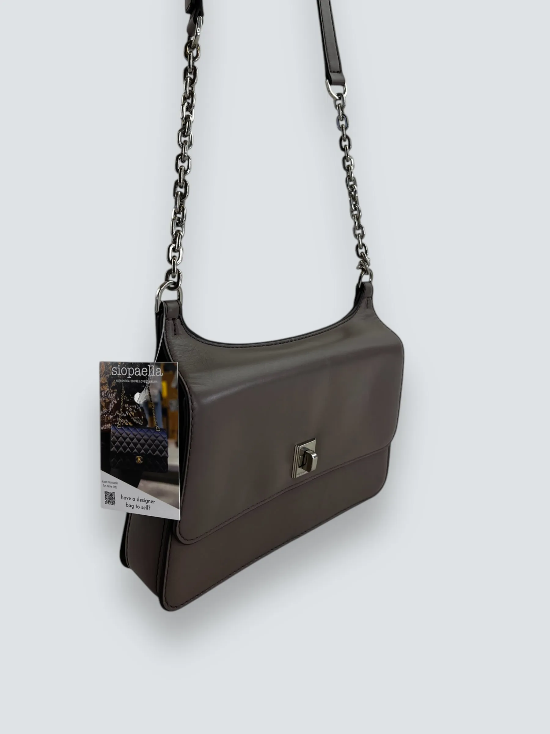 Michael Kors Grey Leather Shoulder Bag