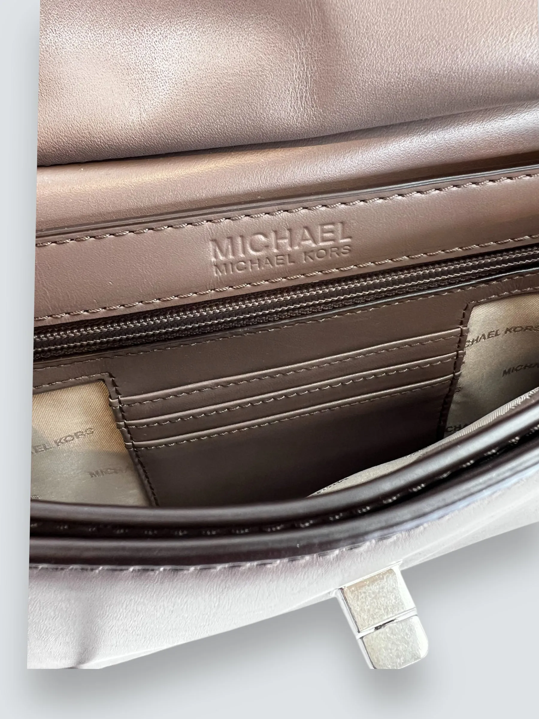 Michael Kors Grey Leather Shoulder Bag