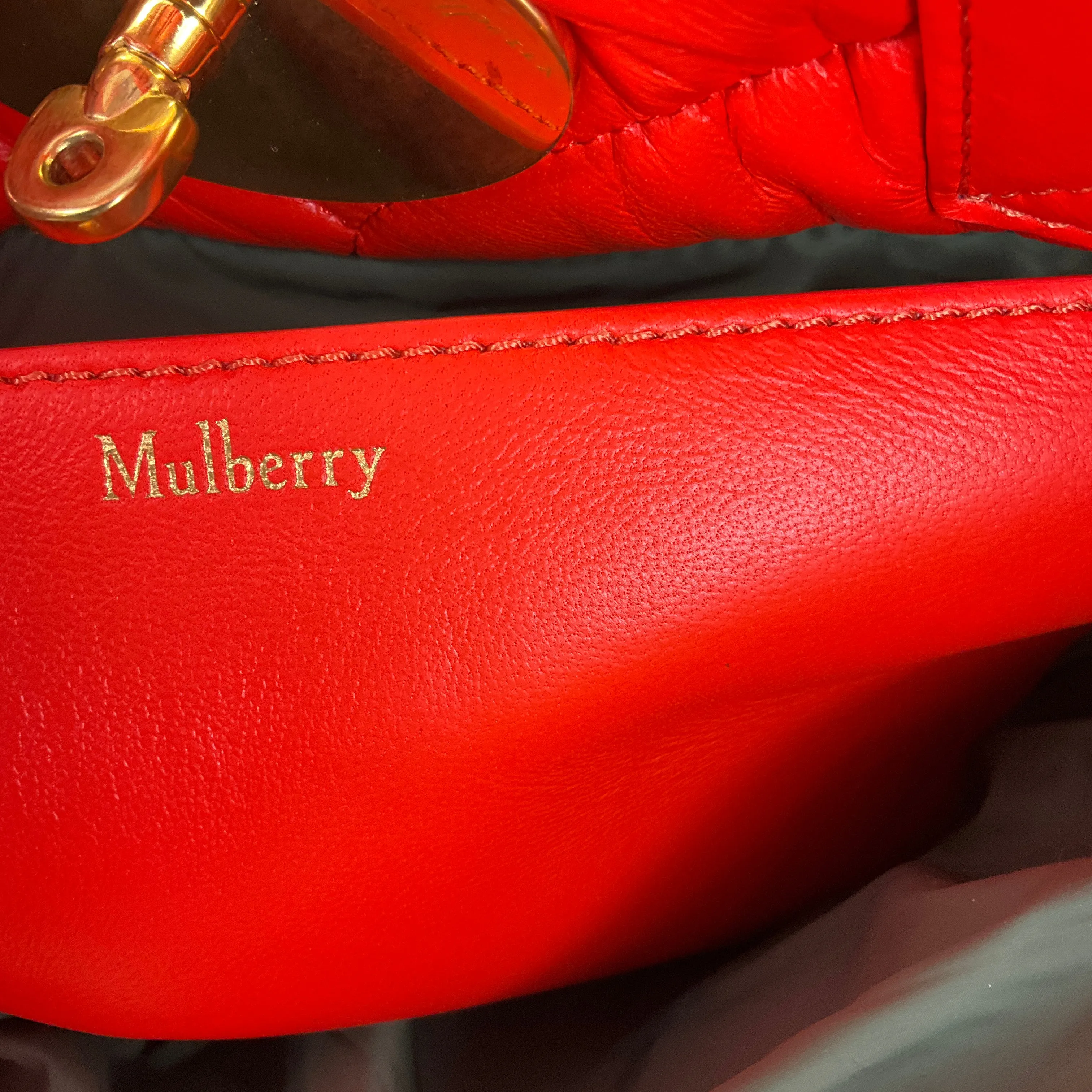 Mulberry Coral Orange Big Softie Nappa Leather Tote