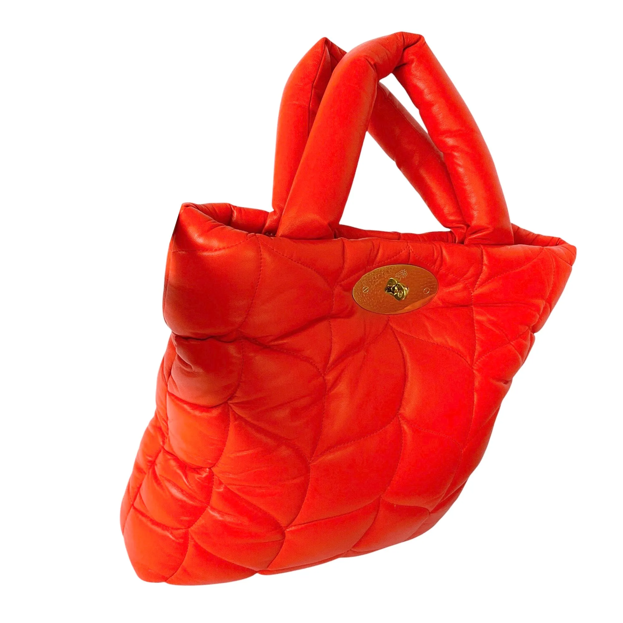 Mulberry Coral Orange Big Softie Nappa Leather Tote