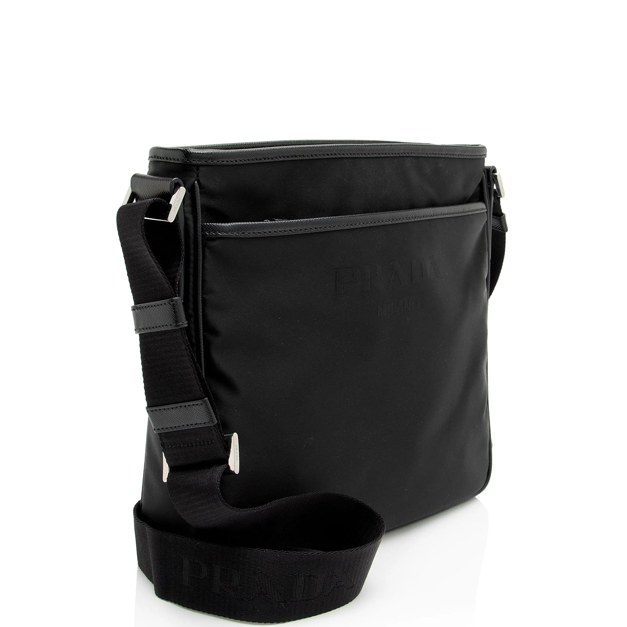 Prada Tessuto Saffiano Flat Messenger
