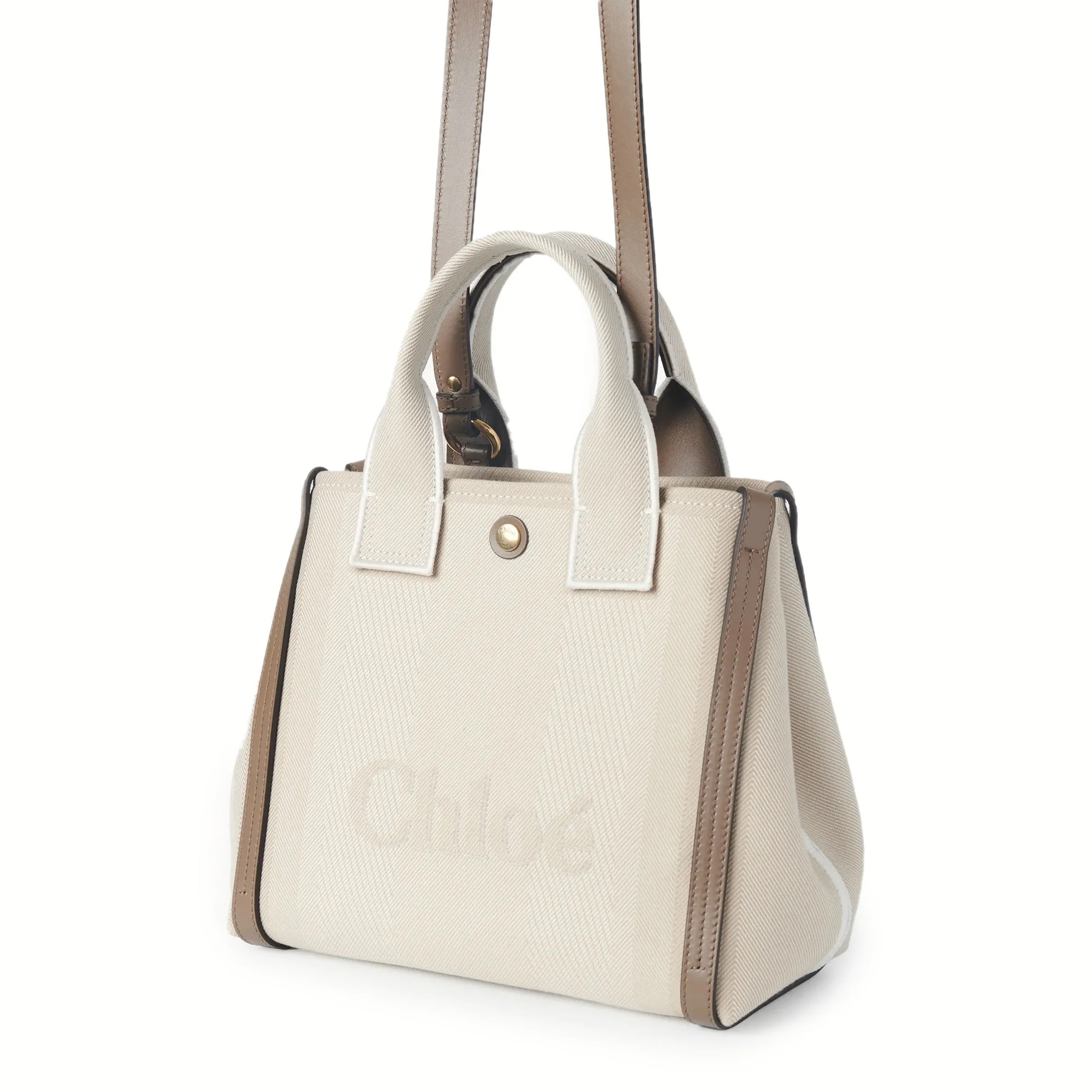 Small Canvas Carry Tote, Vegetal Beige