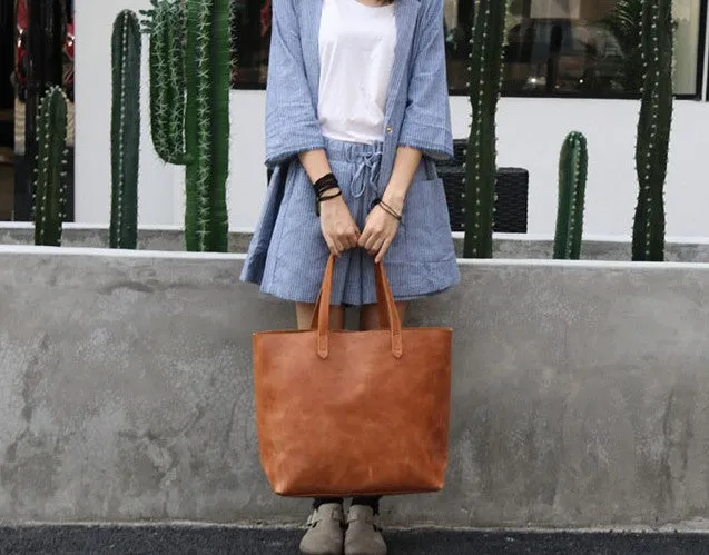Stylish LEATHER Large Brown WOMEN Tote Bags Tote Shoulder Purse FOR WOMEN