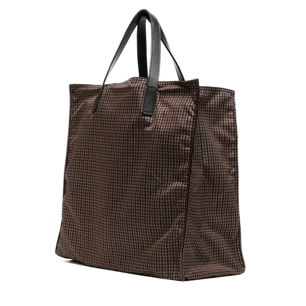Tessuto Stampato Houndstooth Tote Bag